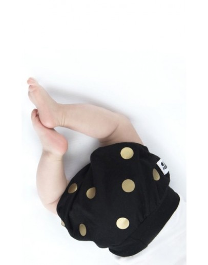 BABY BLOOMERS - BLACK WITH GOLD DOTS